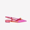 Roberto Festa Slingback Con Fiocco In Luxor Fuxia Spritz E Rosso Aris Slingback