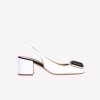 Roberto Festa Slingback In Nappa Bianco Con Accessorio Nappa Nero Gaby Slingback