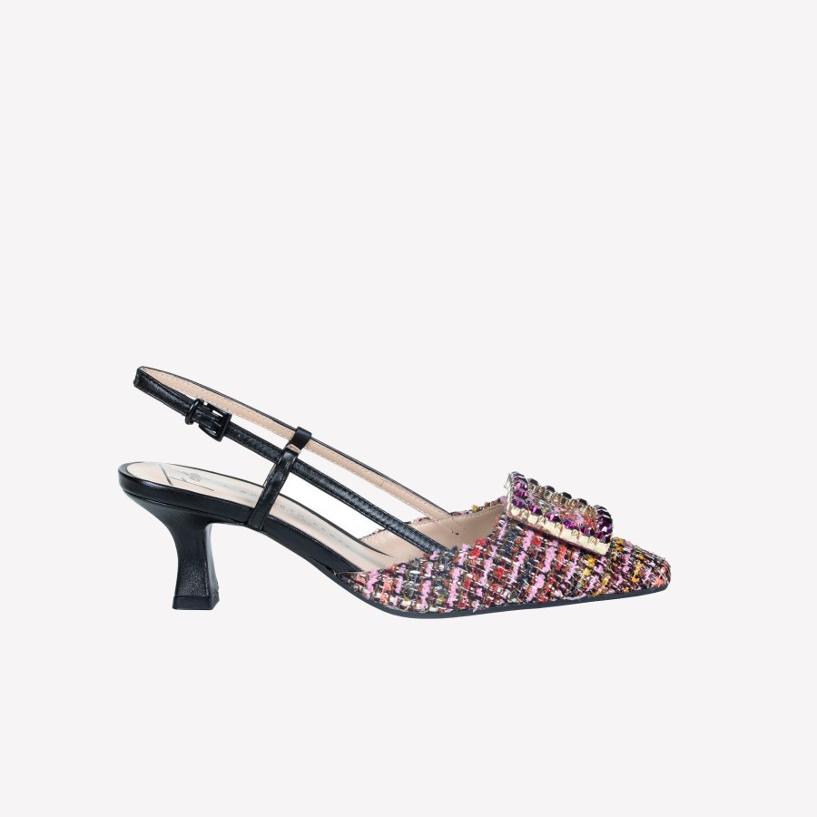 Roberto Festa Slingback In Pave Multicolor E Accessorio Strass Stefy Slingback