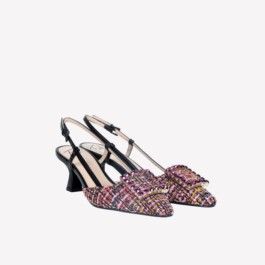 Roberto Festa Slingback In Pave Multicolor E Accessorio Strass Stefy Slingback