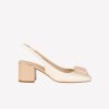 Roberto Festa Slingback In Softy Beige Con Accessorio Rivestito Gaby Slingback