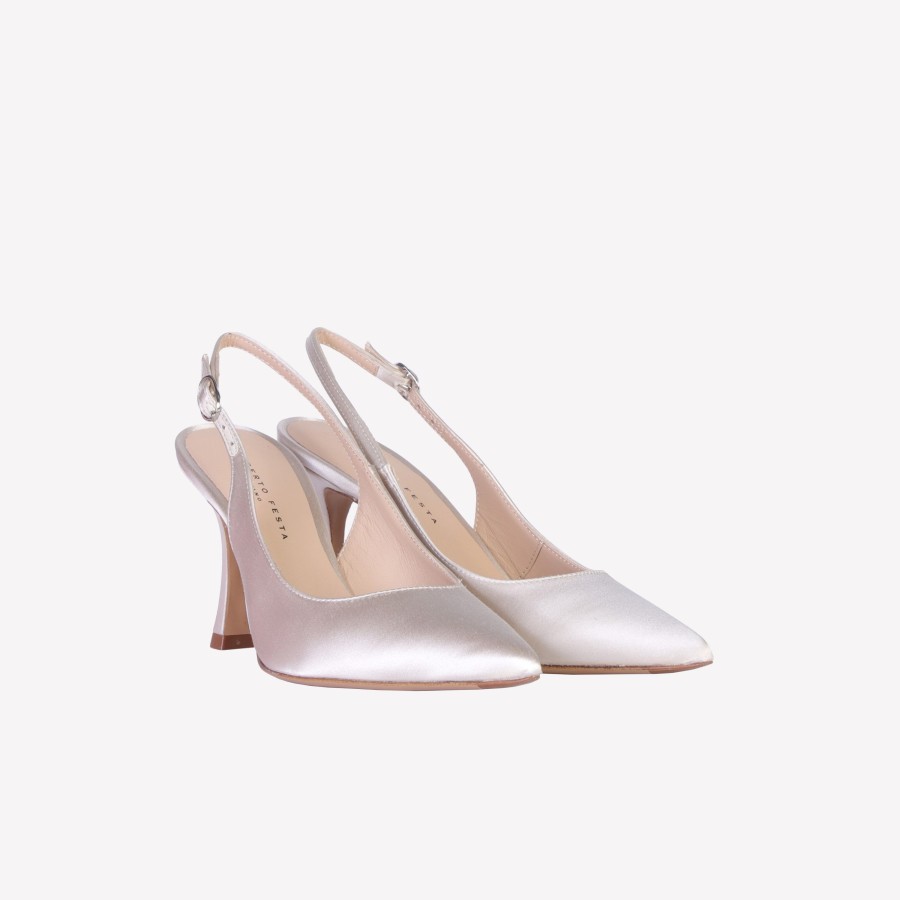 Roberto Festa Slingback In Raso Perla Lavinia Slingback