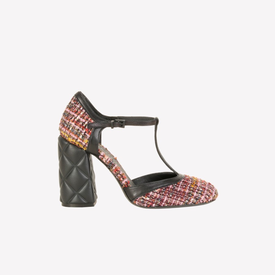 Roberto Festa Decollete T-Strap In Boucle Multicolor Olimpya Decollete