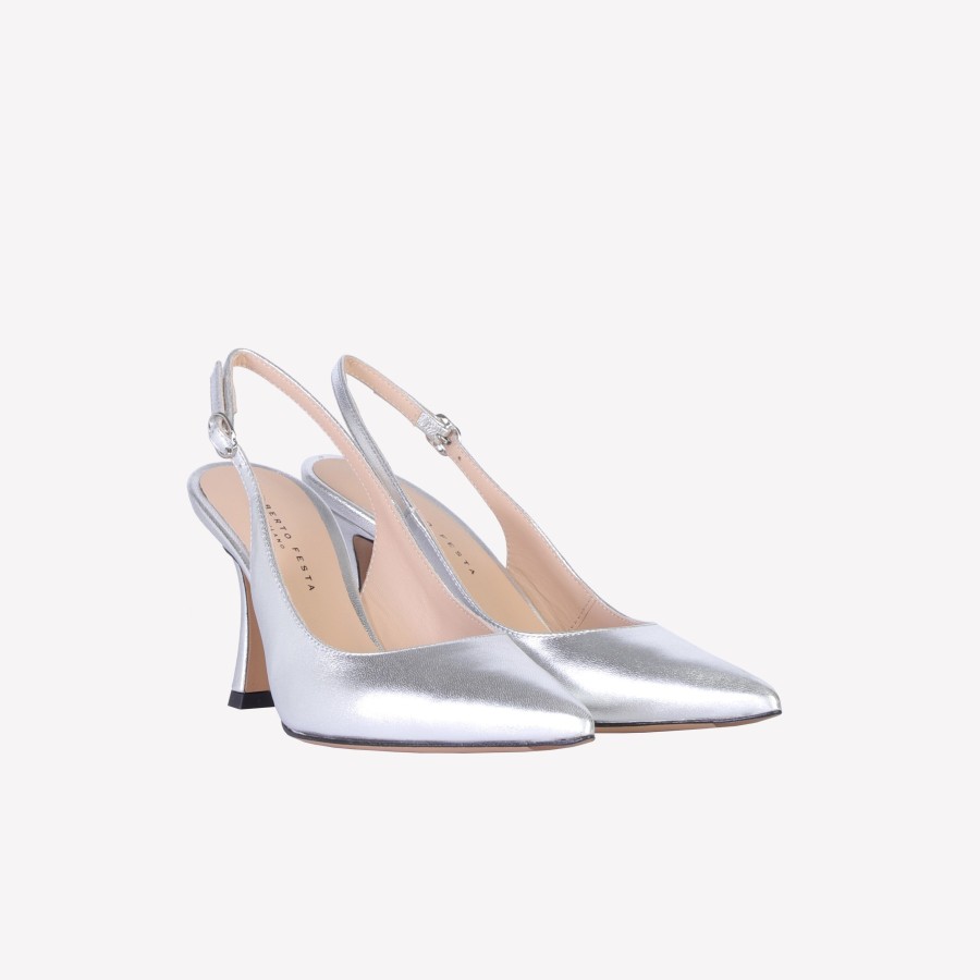 Roberto Festa Slingback In Luxor Silver Lavinia Slingback