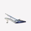 Roberto Festa Slingback Con Fiocco In Luxor Notte Silver E Avio Iamy Slingback