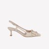 Roberto Festa Slingback In Jeans Corda Con Accessorio Fibbia Strass In Tinta Atena Slingback