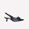 Roberto Festa Slingback In Rete Pois Nero Con Fiocco Lula Slingback