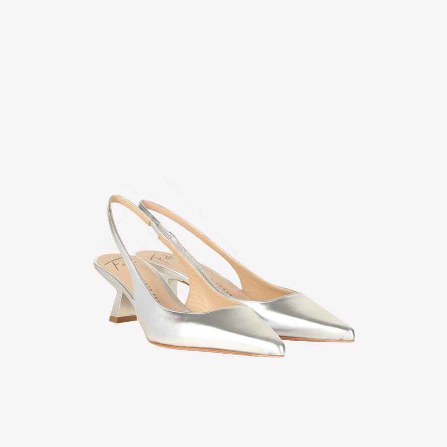 Roberto Festa Slingback In Luxor Silver Arabel Slingback