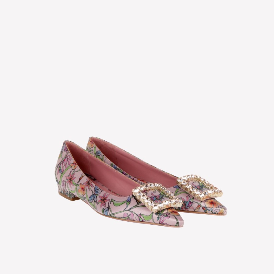 Roberto Festa Ballerina Flat In Garden Phard Con Accessorio Strass In Tinta Amaia Ballerine