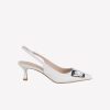 Roberto Festa Slingback In Softy Bone Con Accessorio Placca E Strass In Tinta Juzny Slingback