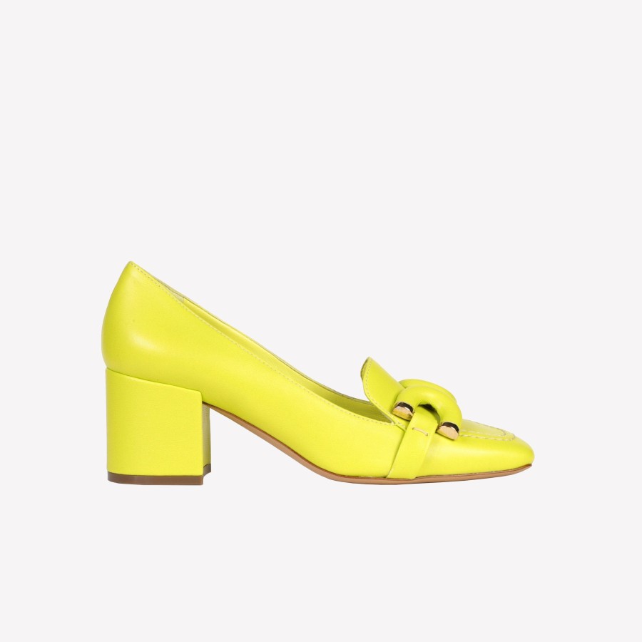 Roberto Festa Mocassino Con Accessorio In Nappa Lime Haraby Mocassini