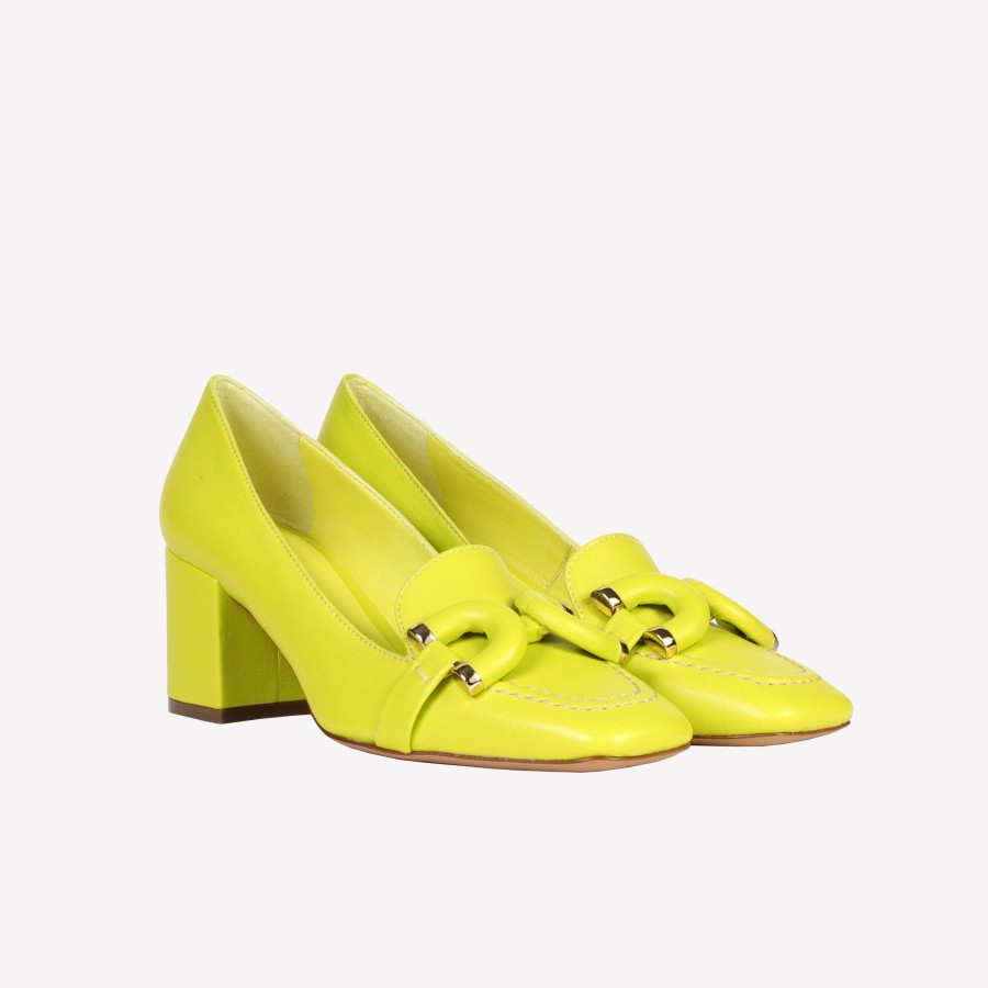 Roberto Festa Mocassino Con Accessorio In Nappa Lime Haraby Mocassini