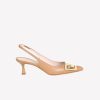 Roberto Festa Slingback In Softy Camel Con Accessorio Placca E Strass In Tinta Juzny Slingback