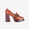 Roberto Festa Mocassino Con Plateau In Vitello Cognac Cassie Mocassini